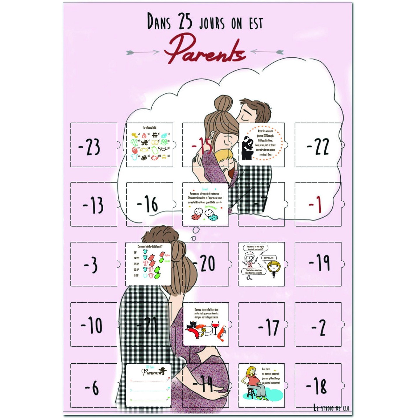 Calendrier devenir Parents 25 jours compte à rebours