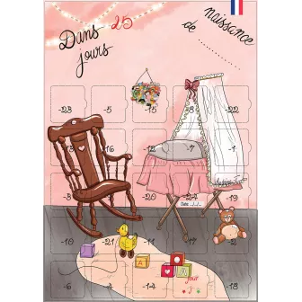 Cadeau avant la naissance Fille compte à rebours calendrier 25 jour...