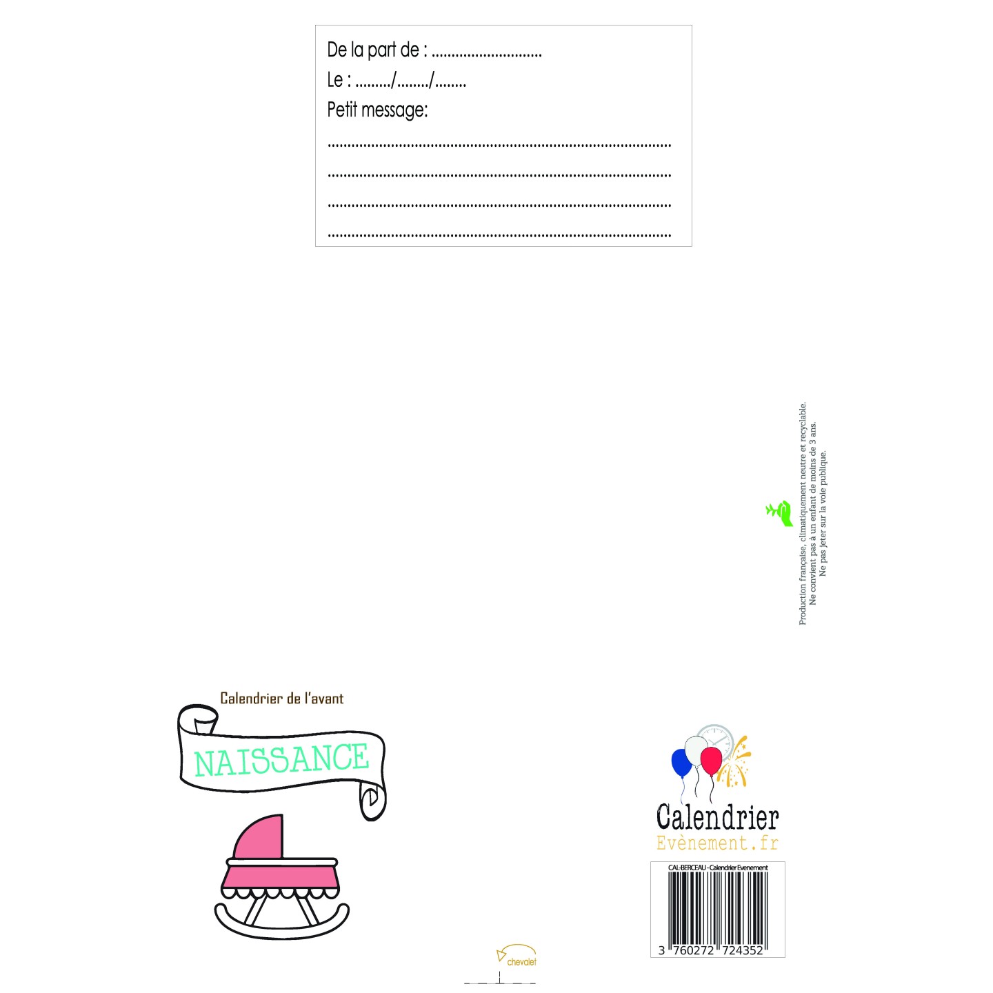 Cadeau avant la naissance Fille compte à rebours calendrier 25 jour...