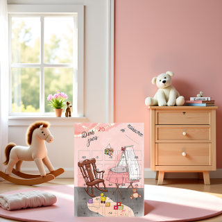 Cadeau avant la naissance Fille compte à rebours calendrier 25 jour...