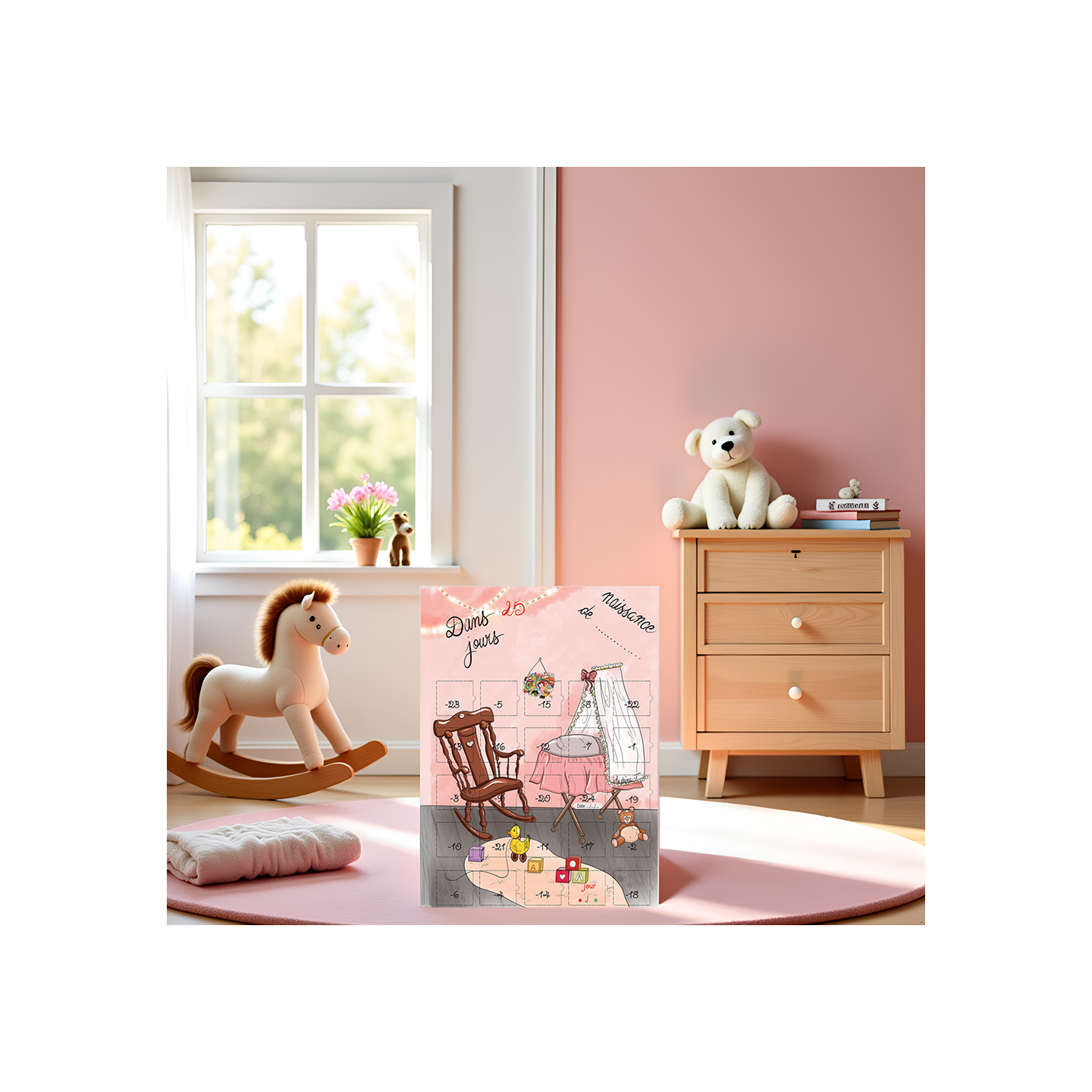Cadeau avant la naissance Fille compte à rebours calendrier 25 jour...