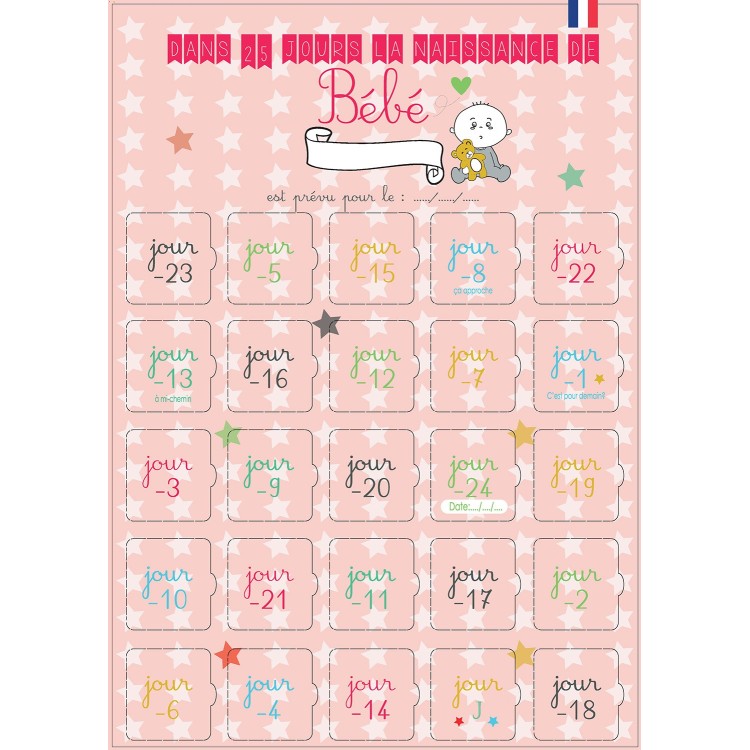 Calendrier de l'avent naissance Garçon ou Fille Calendrier de l'avent naissance Garçon ou Fille