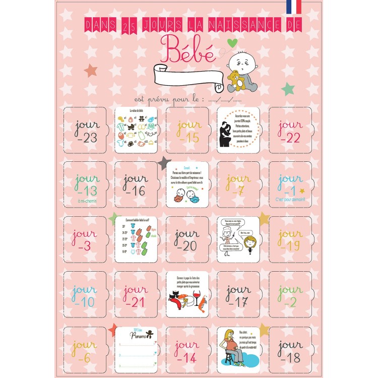 Calendrier de l'avent naissance Garçon ou Fille
