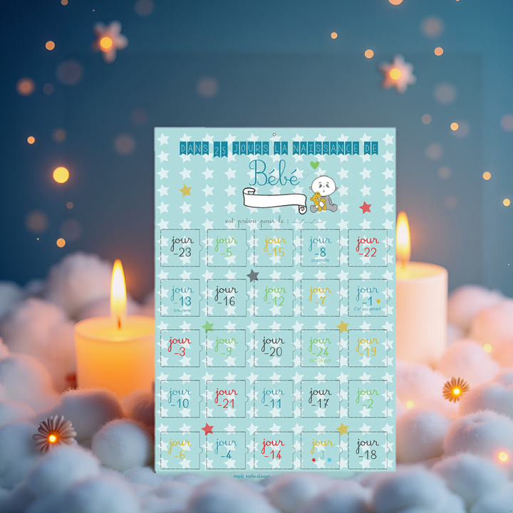Calendrier de l'avent naissance Garçon ou Fille