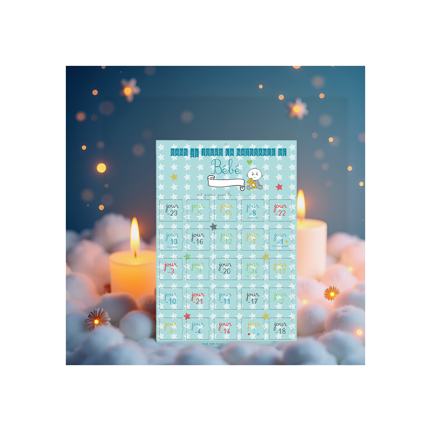 Calendrier de l'avent naissance Garçon ou Fille