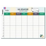 Organisation familiale : Semainier & Emploi du Temps Scolaire A3 mural recto-verso