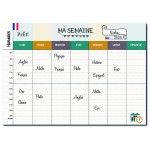 Organisation familiale : Semainier & Emploi du Temps Scolaire A3 mural recto-verso