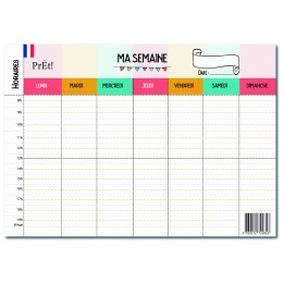 Organisation familiale : Semainier & Emploi du Temps Scolaire A3 mural recto-verso