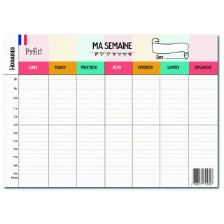 Organisation familiale : Semainier & Emploi du Temps Scolaire A3 mural recto-verso
