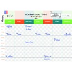 Organisation familiale : Semainier & Emploi du Temps Scolaire A3 mural recto-verso