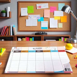 Organisation familiale : Semainier & Emploi du Temps Scolaire A3 mural recto-verso