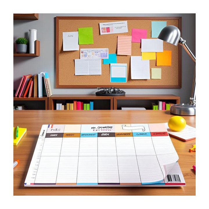 Organisation familiale : Semainier & Emploi du Temps Scolaire A3 mural recto-verso