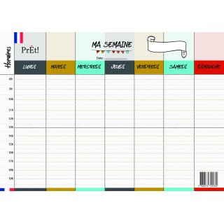 Organisation familiale : Semainier & Emploi du Temps Scolaire A3 mural recto-verso