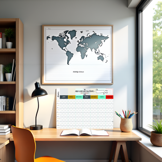 Organisation familiale : Semainier & Emploi du Temps Scolaire A3 mural recto-verso