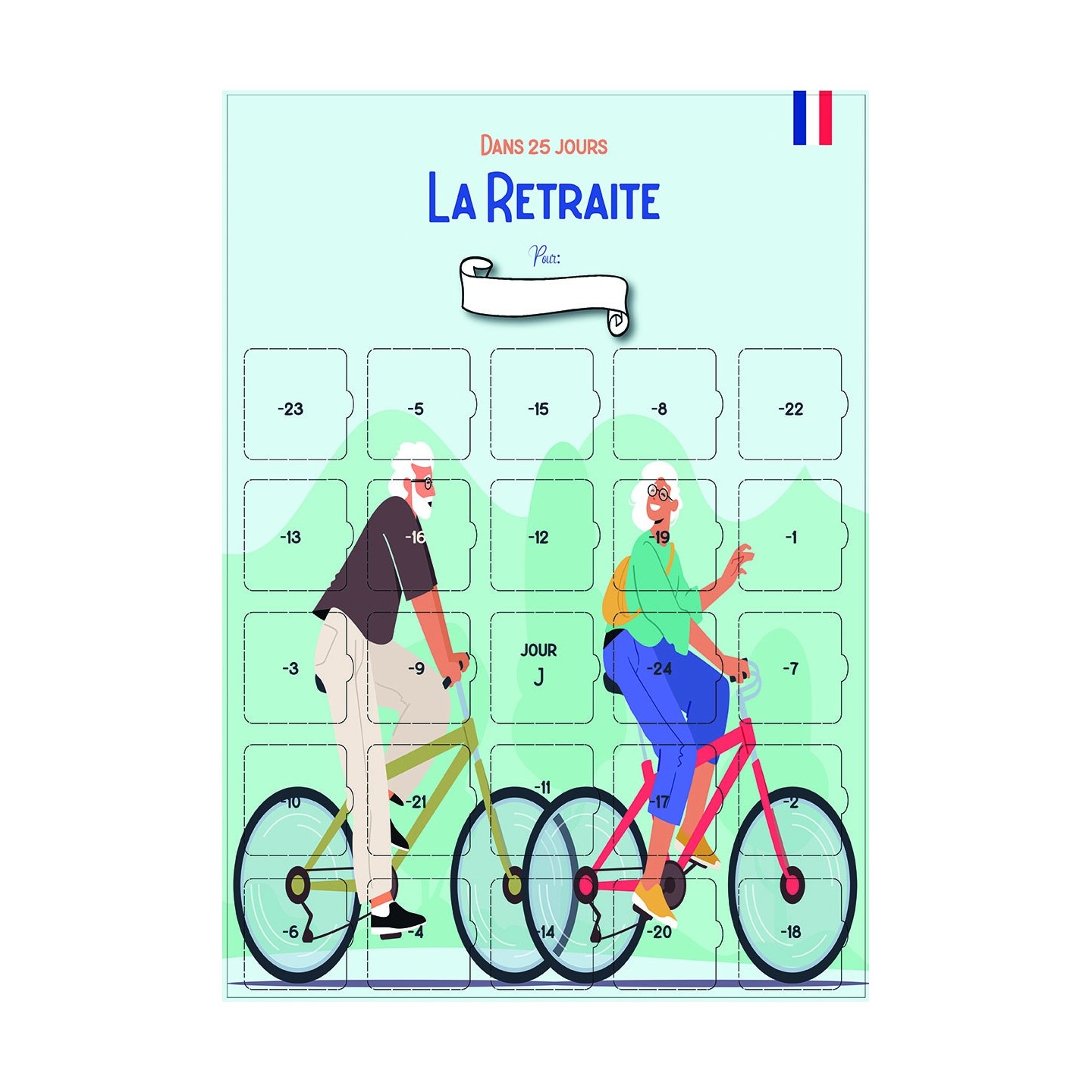 Calendrier de l’Avent Retraite 25 jours – Cadeau original départ en retraite