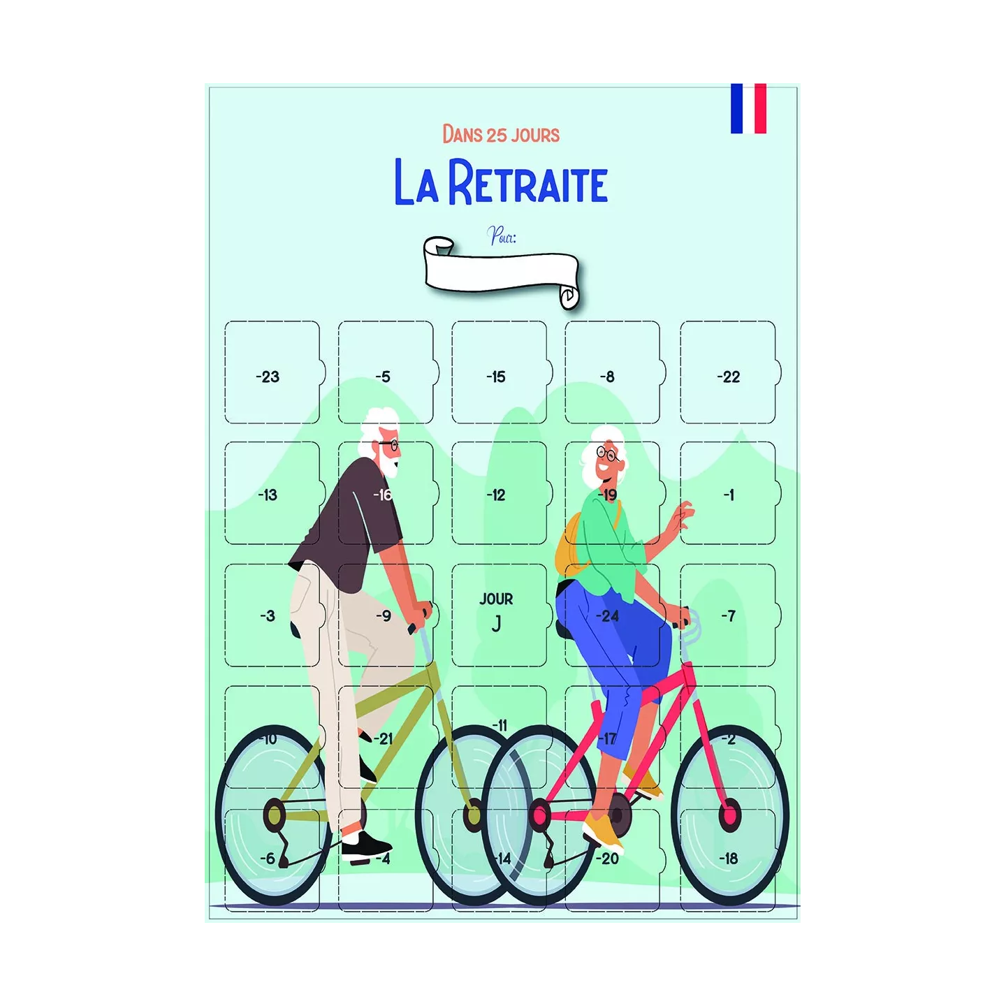 Calendrier de l’Avent Retraite 25 jours – Cadeau original départ en retraite