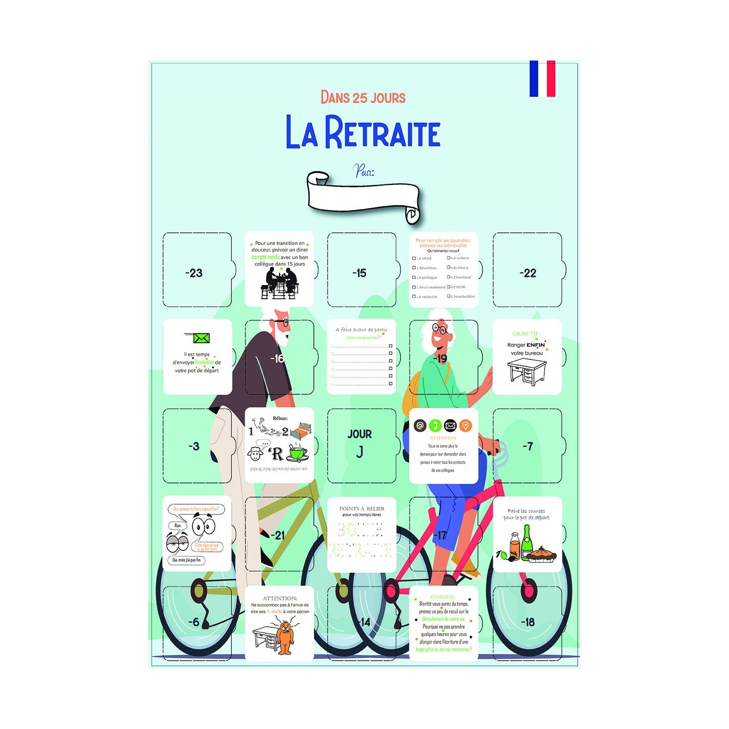 Calendrier de l’Avent Retraite 25 jours – Cadeau original départ en retraite