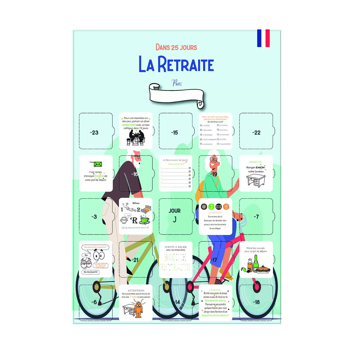 Calendrier de l’Avent Retraite 25 jours – Cadeau original départ en retraite