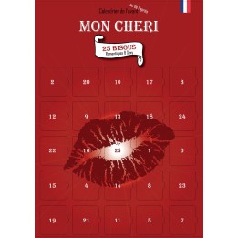 Calendrier de l’Avent ou de l’Après "Mon Chéri" - 25 Bisous Sexy & Romantiques pour Homme - Cadeau Original Couple
