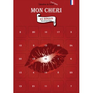 Calendrier de l’Avent ou de l’Après "Mon Chéri" - 25 Bisous Sexy & Romantiques pour Homme - Cadeau Original Couple