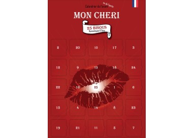 Calendrier de l’Avent ou de l’Après "Mon Chéri" - 25 Bisous Sexy & Romantiques pour Homme - Cadeau Original Couple