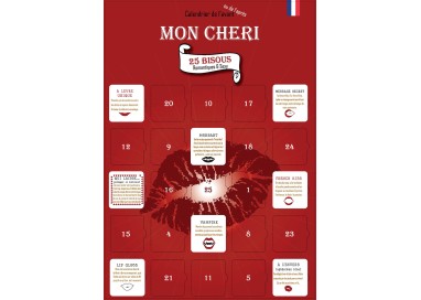 Calendrier de l’Avent ou de l’Après "Mon Chéri" - 25 Bisous Sexy & Romantiques pour Homme - Cadeau Original Couple