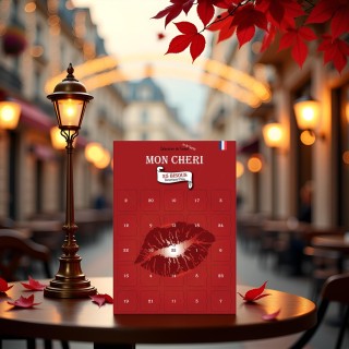 Calendrier de l’Avent ou de l’Après "Mon Chéri" - 25 Bisous Sexy & Romantiques pour Homme - Cadeau Original Couple