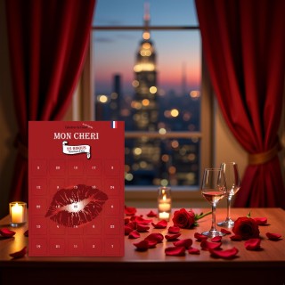 Calendrier de l’Avent ou de l’Après "Mon Chéri" - 25 Bisous Sexy & Romantiques pour Homme - Cadeau Original Couple