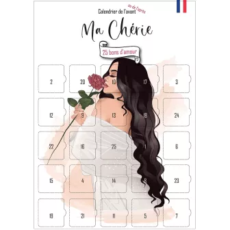 Calendrier "Ma Chérie" — 25 bons d'amour pour femme (A3)