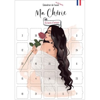 Calendrier "Ma Chérie" — 25 bons d'amour pour femme (A3)