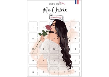 Calendrier "Ma Chérie" — 25 bons d'amour pour femme (A3)