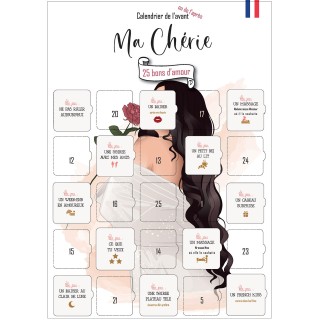Calendrier "Ma Chérie" — 25 bons d'amour pour femme (A3)