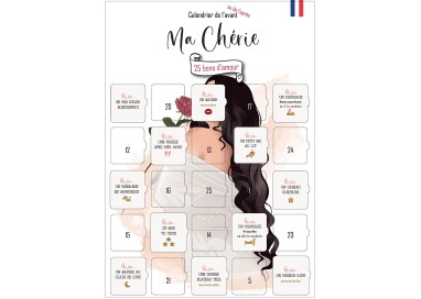 Calendrier "Ma Chérie" — 25 bons d'amour pour femme (A3)