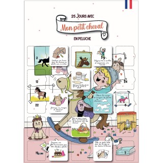 Calendrier enfant Mon petit cheval et moi – Affiche A3 avec chevalet – 25 jeux, astuces et conseils pour chevaux en peluche