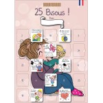 Calendrier “25 Bisous” personnalisable – Affiche A3 enfant avec chevalet – 25 bisous tendres & rigolos – Sans Chocolat