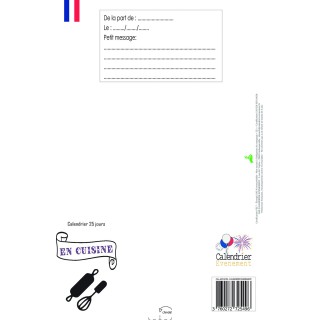 Calendrier cadeau Devenir chef cuisinier compte à rebours 25 jours