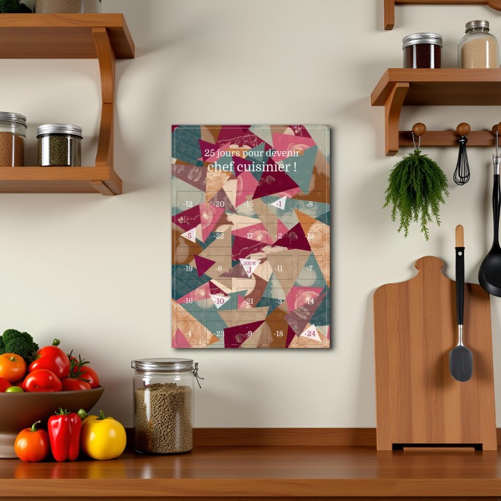 Calendrier cadeau Devenir chef cuisinier compte à rebours 25 jours
