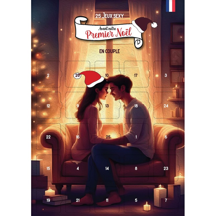Calendrier de l’Avent Couple Adulte – 25 Jeux & Défis Romantiques et Sexy – Cadeau Homme Femme Noël