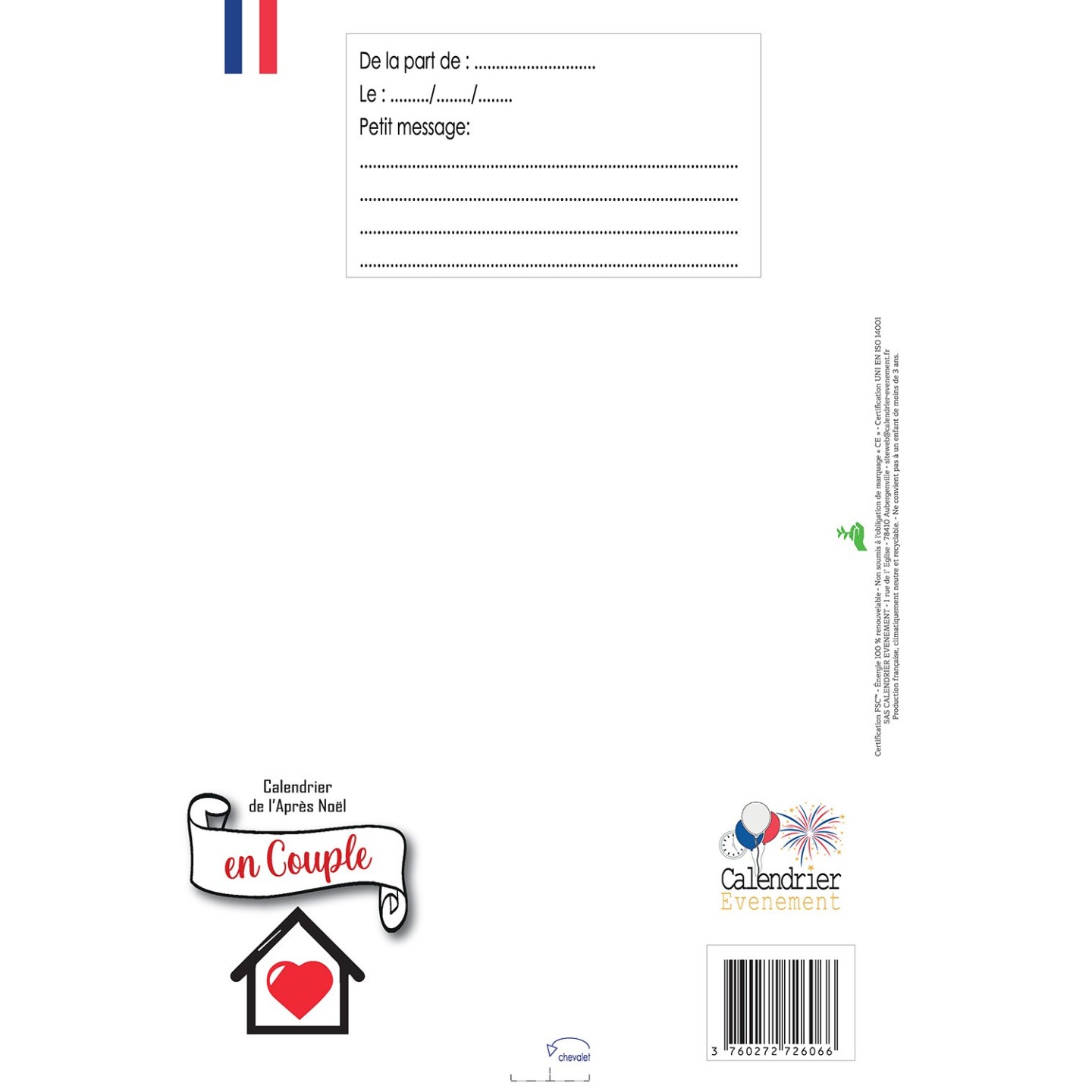 Calendrier Après Noël "25 Défis Secrets" – Idée Cadeau Couple Originale – Jeux Romantiques & Sexy A3