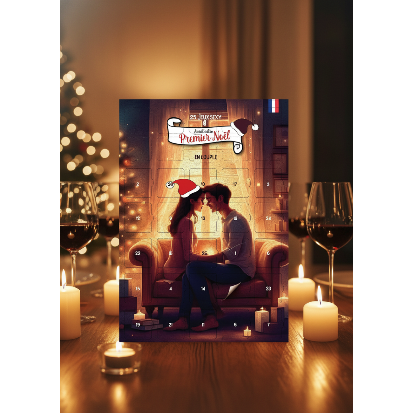 Calendrier de l’Avent Couple Adulte – 25 Jeux & Défis Romantiques et Sexy – Cadeau Homme Femme Noël