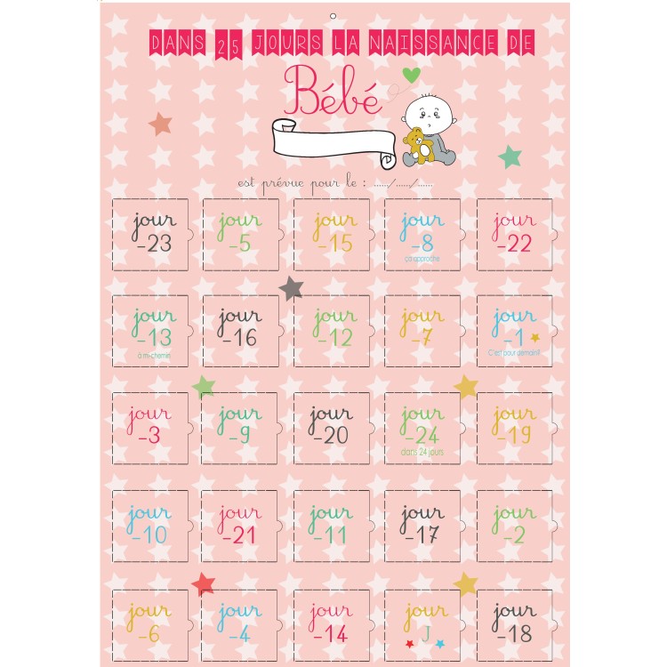 Calendrier de l'avent naissance Garçon ou Fille