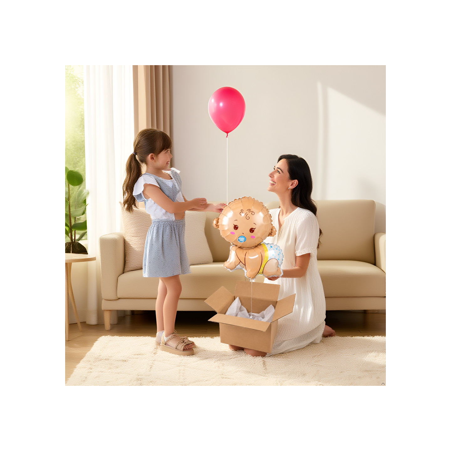 Ballon Surprise Annonce Grossesse à l’Hélium Fille ou Garçon