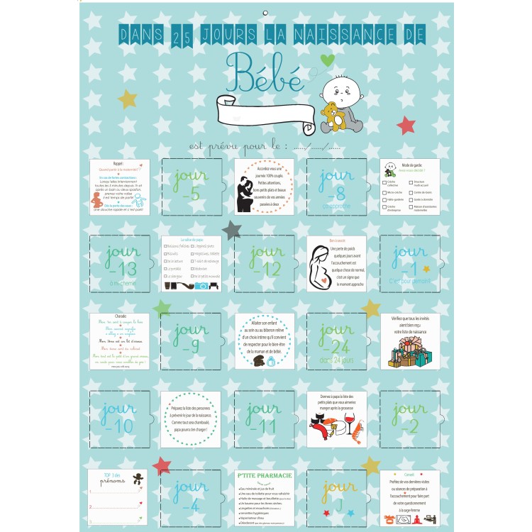 Calendrier de l'avent naissance Garçon ou Fille