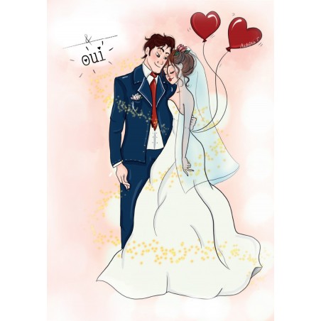 Sticker Mariage couple personnalisable