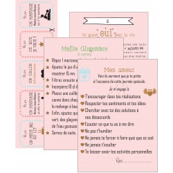 Ensemble 3 cartes Amour Bons pour recette mojito gingembre poème+serment d'amour