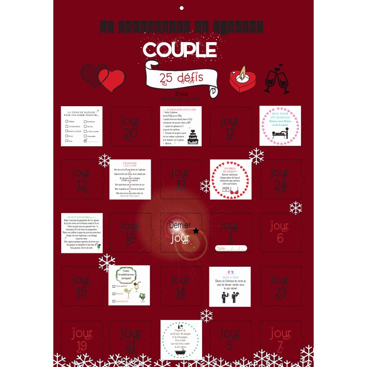 Calendrier de l'avent spécial couple 25 défis petites attentions