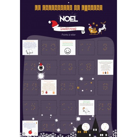 Calendrier de l'avent Noel Traditionnel points à relier - 25 vignettes traditions de Noel