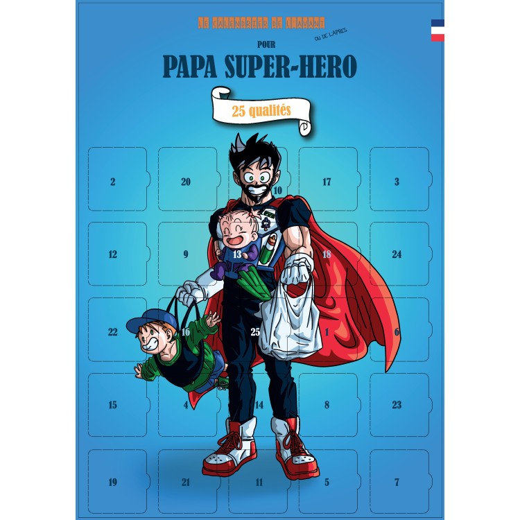Calendrier de l'avant ou de l'après pour papa super héro - 25 qualités Calendrier de l'avant ou de l'après pour papa super héro - 25 qualités