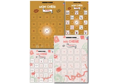 Pack 2 calendriers Couple - Ma Chéri & Mon chéri - 25 défis