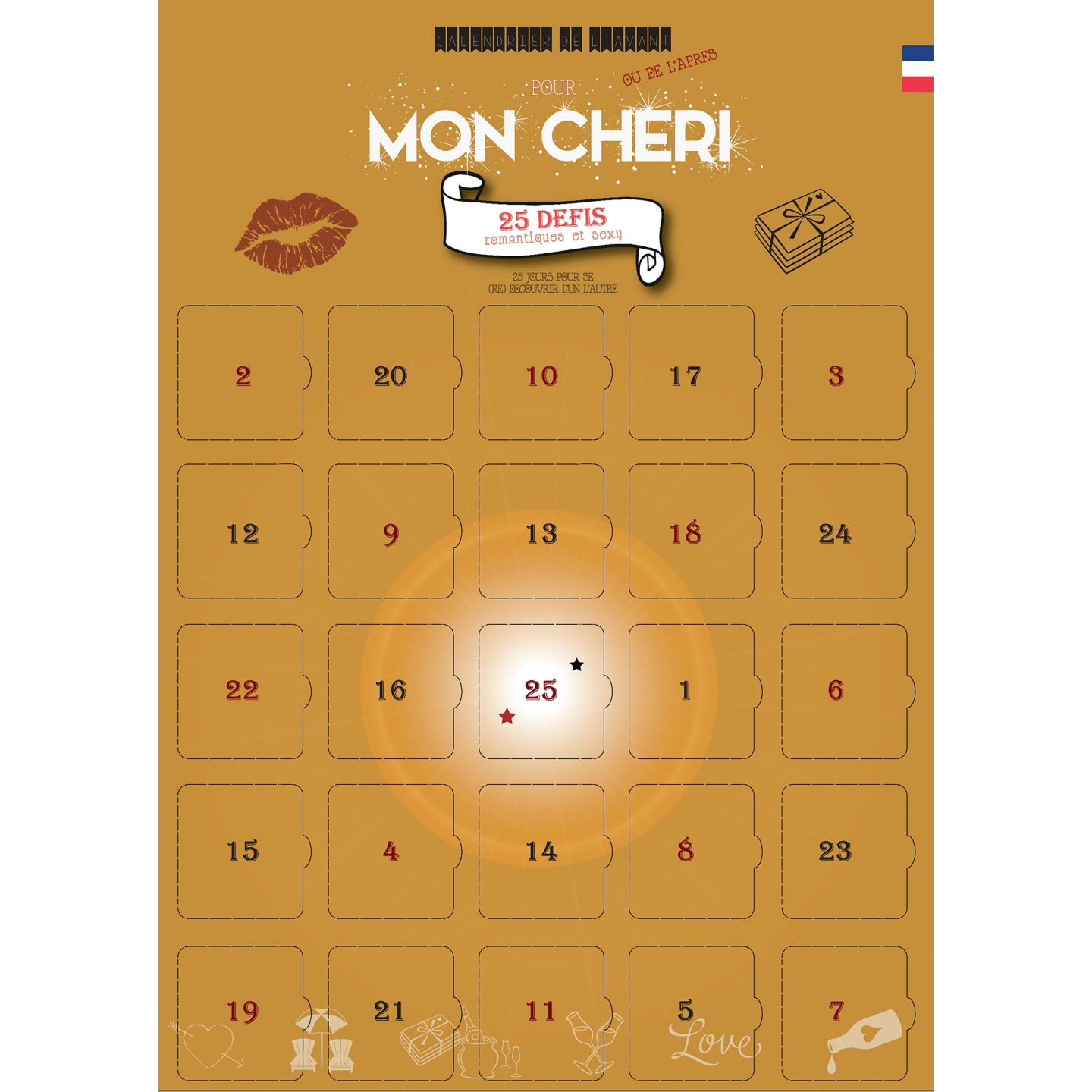 Pack 2 calendriers Couple - Ma Chéri & Mon chéri - 25 défis